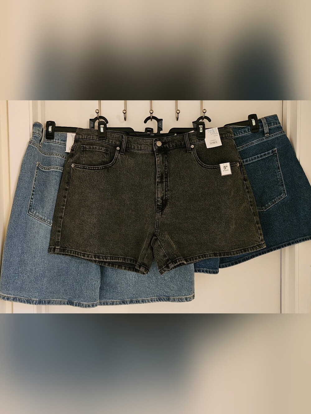 Time and Tru High Rise Denim Shorts Bundle 3 Sz 20 NWT Bermuda Black Wash